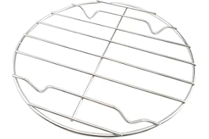 Yardwe Ronde De Refroidissement Grille Rack en Acier Inoxydable À La Vapeur Griller Net Antiadhésive Air Friteuse Grill Rack Pratique Outil de Cuisson pour La Maison Cuisine- 20Cm