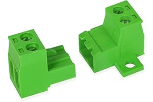 GINTOOYUN 5 juegos de terminales de 2 polos 5,08 mm, conector 2edgrk Phoenix de 2 pines con fijación por placa de bloqueo de tornillo, conector de bloque de terminales de tornillo enchufable para PCB,