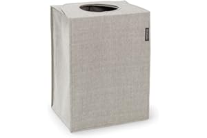 Brabantia - Laundry Bag Rectangular - Foldable Top - Quick-drop Opening - Space Efficient - Easy to Unload - Large Opening for Dirty Clothes - Grey - 55L
