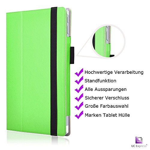 Tasche für Microsoft Surface 3 mit praktischer Stand Funktion aus robustem Kunstleder kombiniert Schutz und Design für Ihr Microsoft Surface 3 Hülle Cover Case Grün von UC Express® - 8
