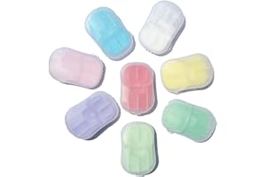 OGLYMRA 8 Boîtes Feuille de savon, 180 Feuilles de Savon en Papier jetables, Mini Savon en Papier jetable Portable, Savon en Papier pour Les déplacements en Camping pour Le Lavage en Plein air