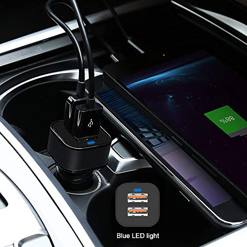 iVoler Quick Charge 3 0 Chargeur de Voiture 36W 2 Ports USB Chargeur Allume Cigare  2 QC 3 0 Port  avec C  ble iPhone  1m    2 en 1 C  ble Micro USB  