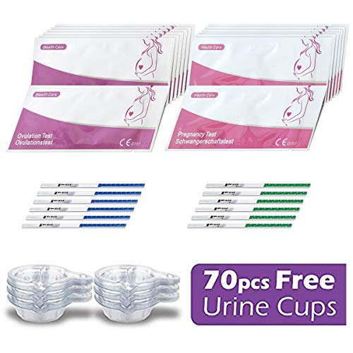 50 pruebas de ovulación ultrasensibles (25 mlU/ml) y 20 pruebas de embarazo ultrasensibles (25mIU/ml)