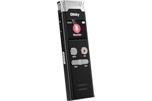 OILSKY 64GB Grabadoras de Voz Digitales, Grabación Activada por Voz HD de 1536 kbps con Reducción de Ruido, Portátil Profesional Grabadora con Reproducción, Recargable Mini Grabadora para Reuniones con MP3