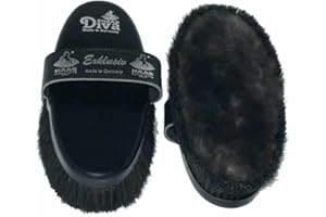 Haas Diva Exclusive Grooming Brush with Matte Lambskin Black,200 x 85mm
