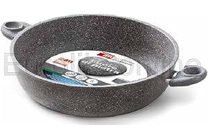 Accademia Mugnano | Linea Cuore di Pietra | Tegame Alto con 2 Manici | Antiaderente ed Antigraffio | Diametro cm.28