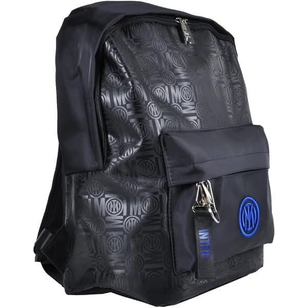 Zaino Inter Ufficiale In Nylon E PVC - Borsa Da Viaggio Con Cinghia Trolley E Logo