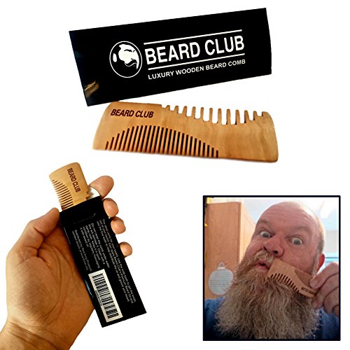 Luxuriöser hölzerner Bartkamm | Beard Club | Der beste Bart- & Schnurrbartkamm für Männer | Zweifach verwendbare Zinken | Ein toller Taschenkamm | handgefertigt in bester Qualität - 2
