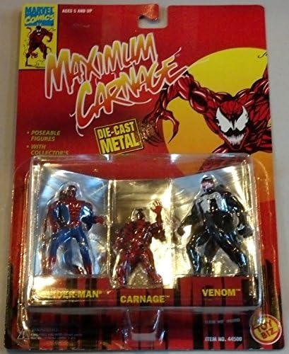 Spider-Man, Carnage and Venom Minature Poseable Die-Cast Metal Action Figures by MAXIMUM CARNAGE