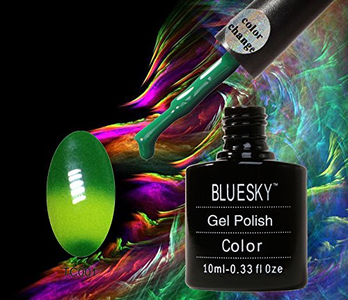 bluesky shellac changing color chameleon gel polish (001 GREEN TO LIME)