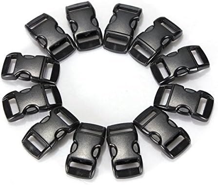 100Pcs Black Paracord Bracelet Buckles Curved Release Clasp