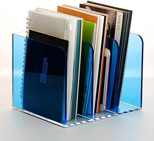 Glass three-grid bookshelf,Racks for office supplies and desk accessories Each compartment width:3inch-C 9x7x7inch