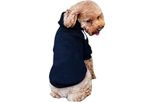 Ducomi Felpa Cappuccio Cane 100% Cotone – Cappotto Cane Taglia Piccola, Media e Grande, da Chihuahua, Bulldog Francese a Labrador, Pitbull, e Amstaff, Comodo Pullover Cani (Nero, 4XL)
