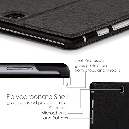 Forefront Cases® Neue Leder Hülle / Tasche / Case / Cover für Samsung Galaxy Tab A 9.7 SM-T550 (Mai 2015) – Rundum-Geräteschutz und intelligente Auto-Sleep-Wake-Funktion mit 3-JAHRES-GARANTIE VON FOREFRONT CASES – inkl. Eingabestift - 7
