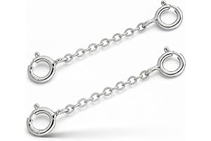 2 st 3 cm 925 Silverkedja, Sterling Silver Förlängningskedja med Dubbel Länk för DIY Smycken som Armband eller Fotlänk