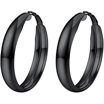 PROSTEEL Hoop Earrings Stainless Steel for Women Earrings Woman Rings of 20/30/40/50/60/70/80mm Earrings with Mesh in Gold Plated/Black Color, Metal, No Gemstone PROSTEEL Hoop Earrings Stainless Steel for Women Earrings Woman Rings of 20/30/40/50/60/70/80mm Earrings with Mesh in Gold Plated/Black Color, Metal, No Gemstone