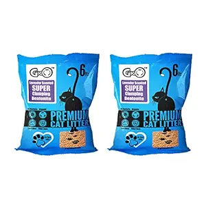 GIGO Cat Litter - Super Clumping Premium Scented Bentonite Ball Shaped Cat Litter 4 KG (Lavender, 6 Litre) (Combo of 2)