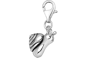 Quiges Charm con Cierre Plateado 3D Caracol Abalorios Joyería de Mujer