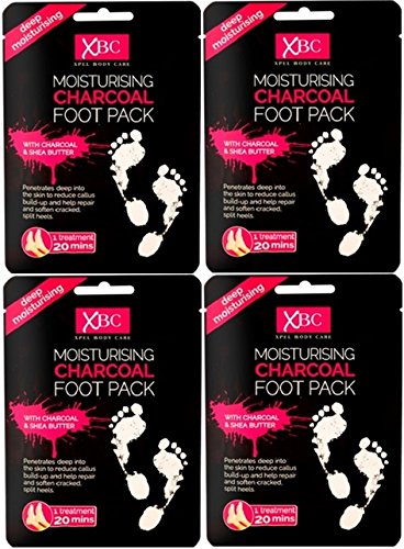 4 x Xbc idratante antracite Foot Pack - Carbone e burro di karitè