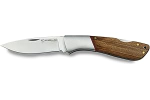 iFIELD Navaja de Monte Camper EL29044, Hoja de 7,8 cm, Mango de Madera Zebra, Caja a Color, Herramienta de Camping para Pesca, Caza, Actividad Deportiva