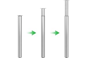 ‎DHOUSE Dhouse Höhenverstellbare Tischbeine Ø60 mm, 710-1100mm zylindrisch Metall Möbelfuß für Bar- und Frühstückstisch (Chrom)