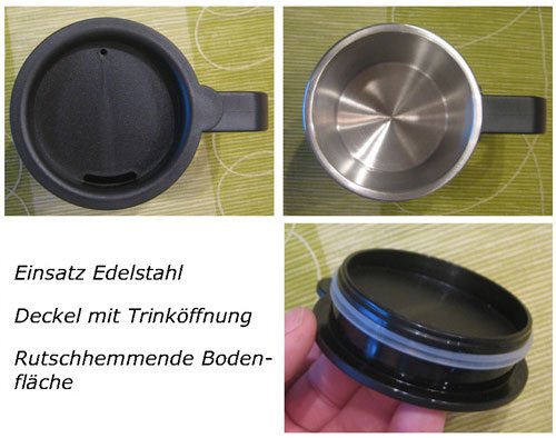Edelstahl Iso-Becher 300ml Iso Tasse Thermobecher Kaffebecher BLAU - 2