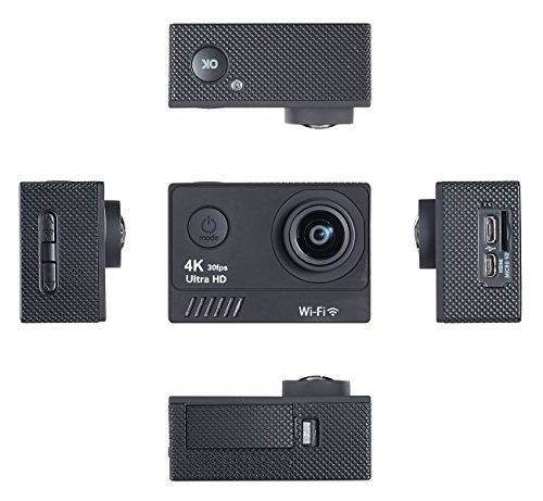 Somikon Motorrad Kamera: Einsteiger-4K-Action-Cam, WLAN Full HD (60 fps) mit Unterwassergehäuse (Action Cam 4K 60fps, Action Camera 4K, Mini Actioncam) – Bild 9