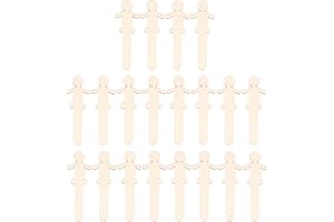 EXCEART 20PCS People Craft Sticks Wooden People Shaped Sticks Family Set Popsicle Ice Ice Cream Sticks Treat Sticks Slices Cutout for DIY Miniature 14x4. 8x3MM