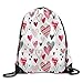 Produktbild MISYRC Valentine Different Types of Heart Shapes Romance In Love Theme Watercolor Striped Drawstring Bags Camper Backpack Sport Bag for Men & Women