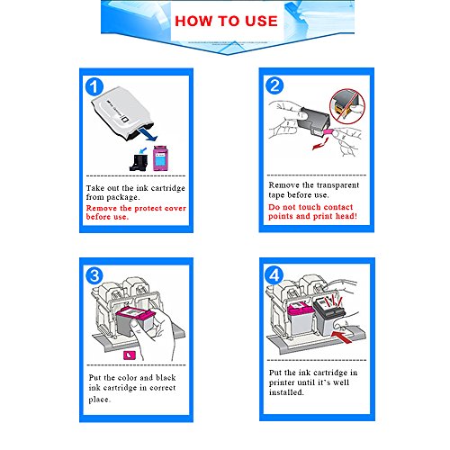 HWDID wiederaufbereitete 901XLTintenpatronen Ersatz für HP druckerpatronen 901 CC654AE CC656AE für OfficeJet J4500 J4540 J4550 J4580 J4600 J4660 J4680 G510a G510g Drucker(1 Schwarz,1 Farbig) - 6