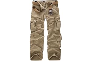 Minetom Homme Cargo Pantalon avec Poches Pantalon De Combat D'Extérieur Pantalon De Travail Activités en Plein Air Pantalon Décontracté