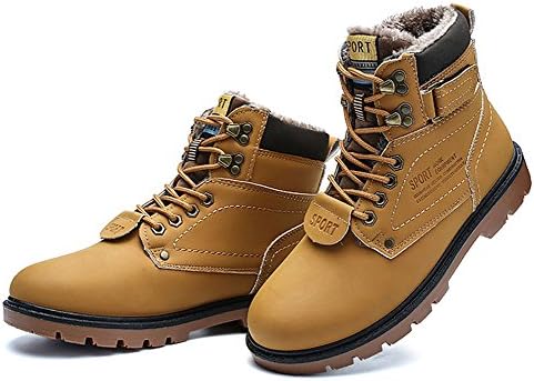 Maesty Winter Snow Boots Outdoor Waterproof Warm Plush Inside Short Boots. Yellow UK 9.5
