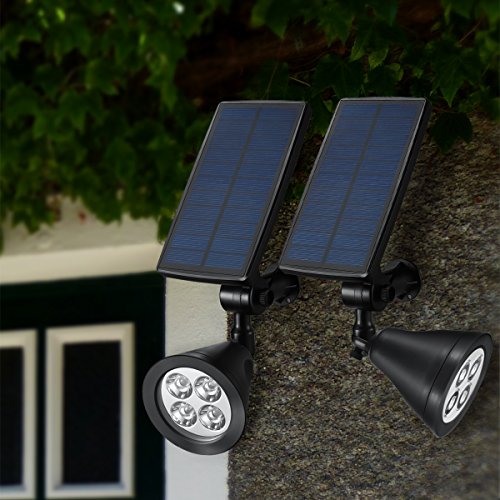 Amir Gartenleuchten, Solarleuchten/ Gartenleuchten Solarlampe Aussenleuchten Außenleuchte / Wasserdicht Spotlight für Garten Outdoor Landscape Baum Auffahrt Yard Rasen Pathway – 2 Stück (Weiß) - 5