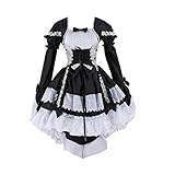 Très Chic Mailanda Damen Gothic Damen Karneval Fasching Cosplay Kostüm Abendkleid (M, Schwarz)