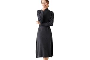 YTR6RTW Plus Longer Pure Goat Cashmere Knitted Dress Women Warm Ladies Jumpers