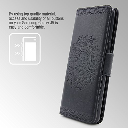 Urcover   Samsung Galaxy S6   Funda Carcasa Lotus Pattern   Negro   Case Cover Protecci  n Smartphone M  vil Accesorio