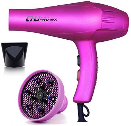 Professional Salon Grade 2100w Low Noise Ionic Ceramic Ac Infrared Heat Hair Dryer Plus Two Concentrator and One Diffuser pink Color