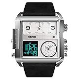 WATCH GYQ@ Kreative Freizeitmultifunktionsquadratuhr große Skala männliche elektronische Uhr,7