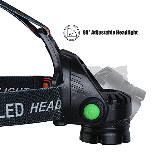 Topop LED Stirnlampe Kopflampe 1000lm Scheinwerfer Kopfleuchte mit CREE T6 Chip, drei Modi, Ideal für die Auto-Reparatur, Notfall, Stromausfall, Bauarbeiten, Höhlenforschung, Camping, Lesen, Fahrradfahren, Jagen, Nachtwanderung - 5