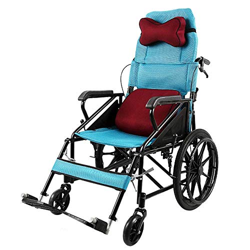 DLY Sedia a Rotelle Multifunzionale per Disabili, Sedia a Rotelle Manuale Pieghevole Leggera, Rotazione del 360%, Adatta per: Anziani/Disabili (Verde, Nero), Verde