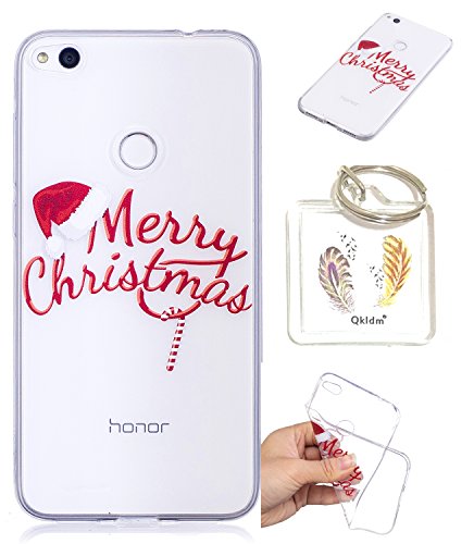 Preisvergleich Produktbild Huawei P8 Lite 2017 TPU schutz silikonhülle, Weihnachtsgeschenke niedlichen cartoon bild transparent handy fall P8 Lite 2017 (5,2 in) + schlüsselanhänger (* / 62) (2)