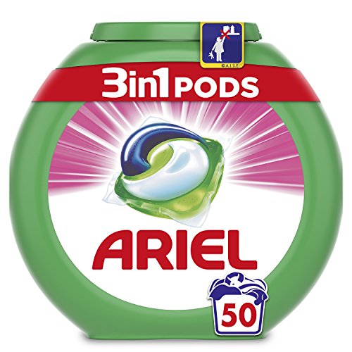 Ariel 3en1 Pods - Detergente En Cápsulas, Sensaciones, Limpieza Increíble, Limpia, Quita Manchas, Ilumina - 50 Lavados