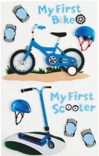 Sticker Embellishments Little B First Bicycle Boy Medium Stickers