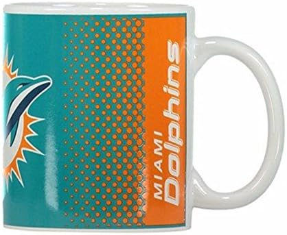 Miami Dolphins Official NFL Fade Crest Design Mug (One Size) (Aqua/White)