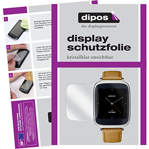 dipos Asus ZenWatch Schutzfolie (2 Stück) – kristallklare Premium Folie Crystalclear - 2