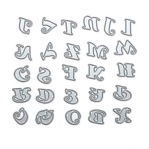 Demiawaking Schön Baum Form Stanzschablonen Metall Schneiden Schablonen für DIY Scrapbooking Album, Alphabet Buchstabe A-Z Schneiden Schablonen Papier Karten Sammelalbum Dekor (9)