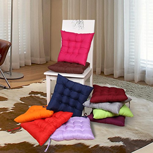 BZLine® Stuhlkissen mit Schleifenband Cushion Chair Seat Pad, 40 x 40 cm (Weinrot) - 2