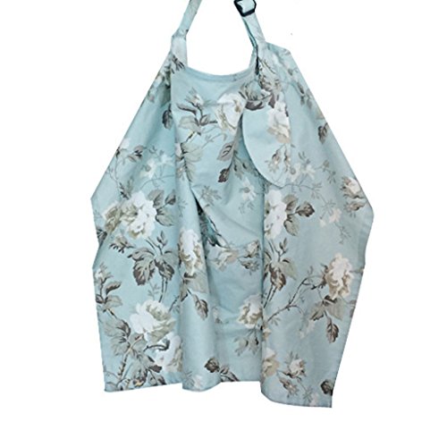 GWELL Cotton Printed Breast Feeding Scarf Nursing Covers Breastfeeding Apron Shawl with Front Pocket