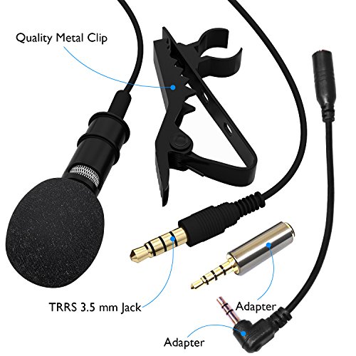 Lavalier Mikrofon, Universaladapter PEMOTechÂ® Mikrofon fÃ¼r Smartphone Kondensator-Mikrofon Adapter fÃ¼r iPhone & Android, Laptop Macbook mit Stereo-KopfhÃ¶rerhÃ¶rer mit 3,5 Umdrehungen