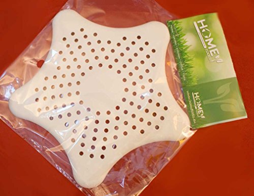 HOMETOOLS.EU – XXL 15x15cm Großes Silikon Abflusssieb mit Saugnäpfen Küche Spüle Spülbecken Krümel Sieb Bad Badewanne Dusche Haare Haarsieb WEISS - 5